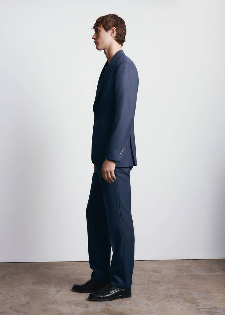 Slim fit trousers 100% Vitale Barberis Canonico® wool — Blue