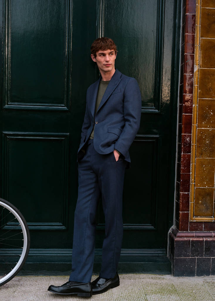 Slim fit trousers 100% Vitale Barberis Canonico® wool — Blue