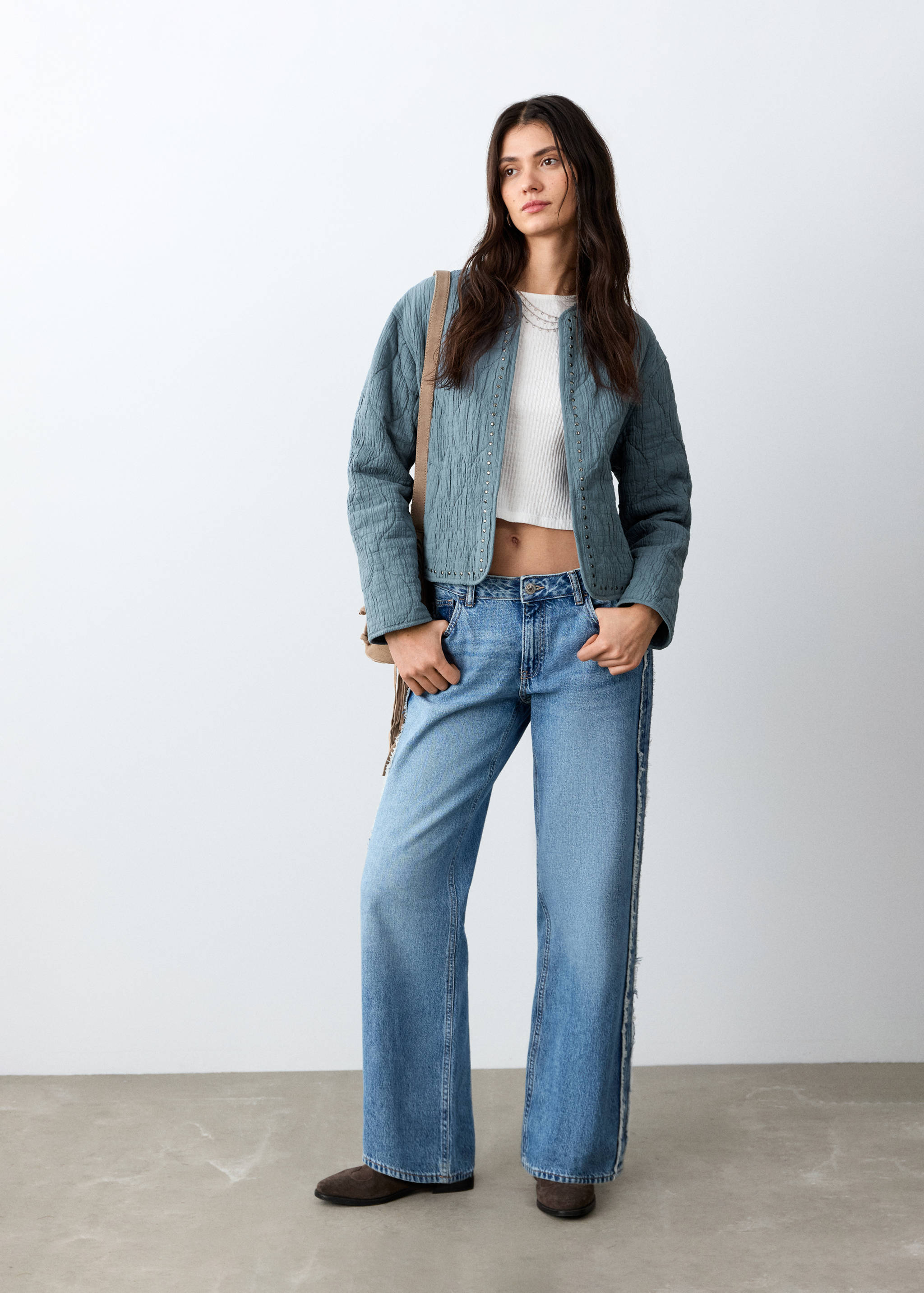 Studded padded jacket - General plane