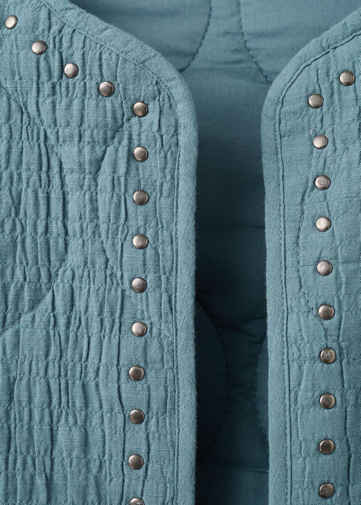 Studded padded jacket — Petrol Blue