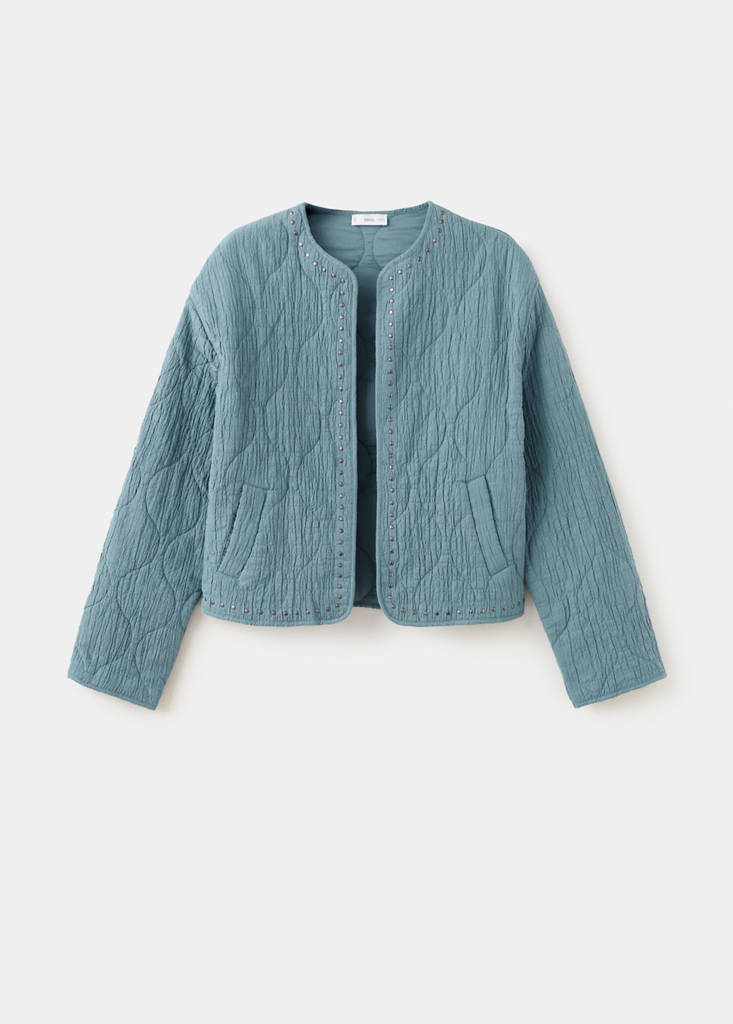 Studded padded jacket — Petrol Blue