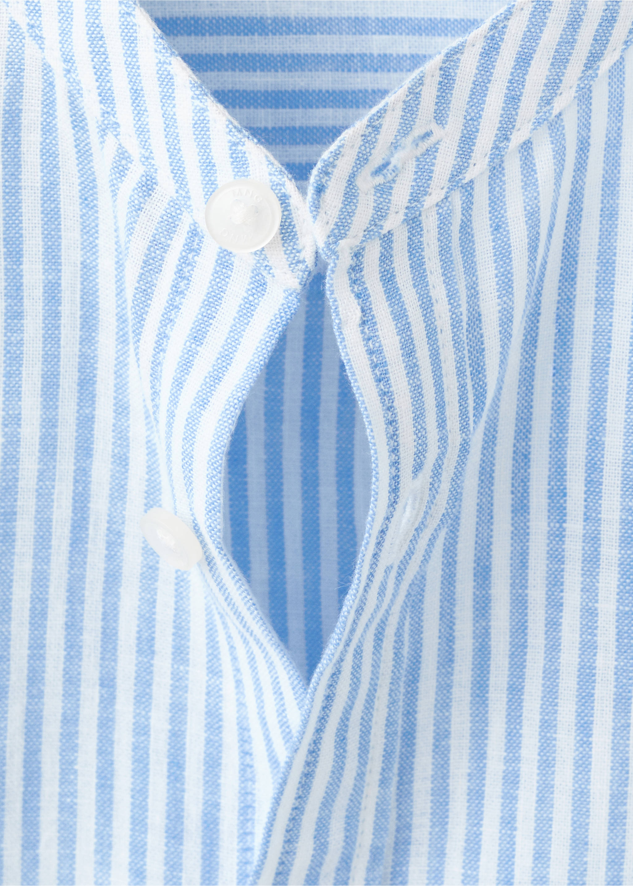 Striped linen-blend shirt - Details of the article 0, Blue. Ref: 27045808-00.