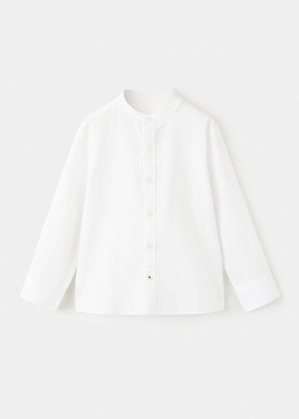Linen-blend shirt — White