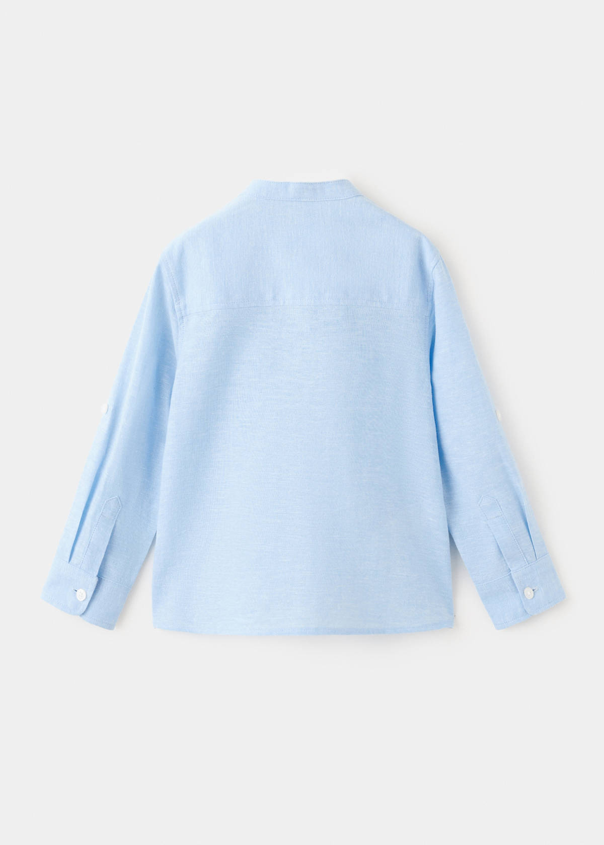 Linen-blend shirt — Sky Blue
