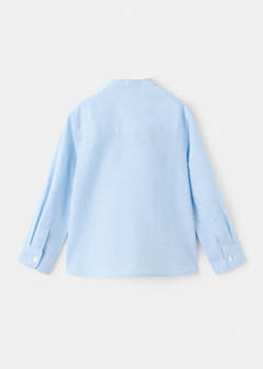 Linen-blend shirt — Sky Blue 4