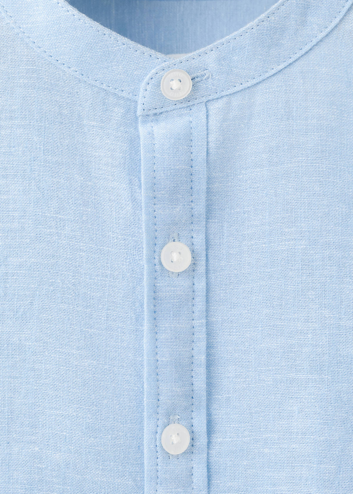 Linen-blend shirt — Sky Blue