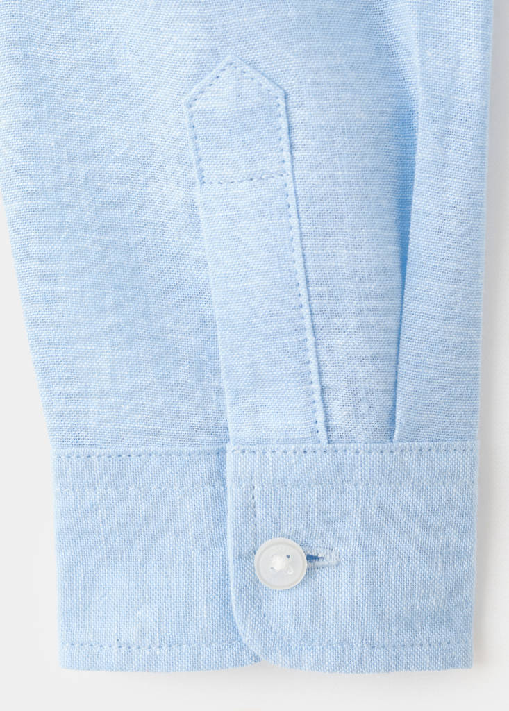 Linen-blend shirt — Sky Blue