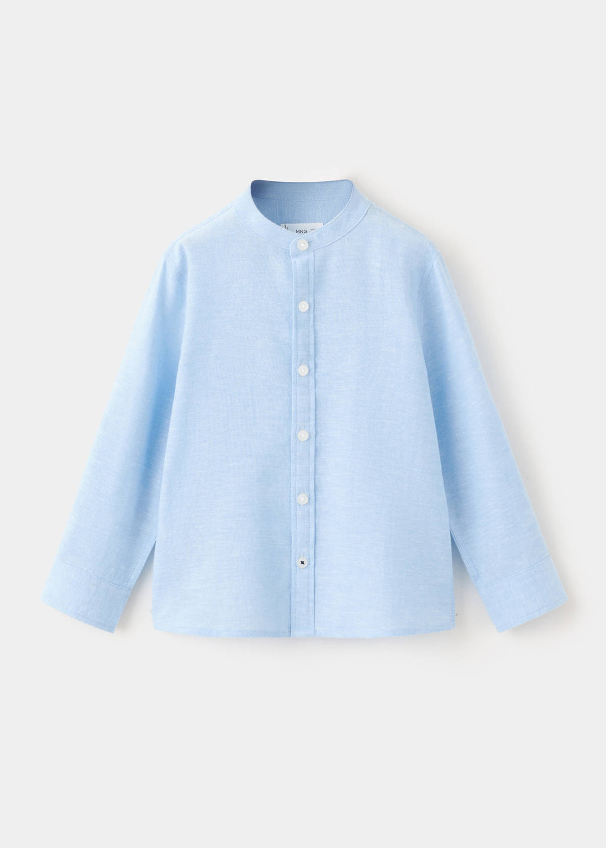 Linen-blend shirt — Sky Blue