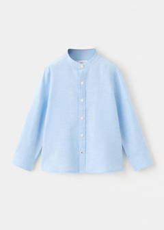 Linen-blend shirt — Sky Blue 2