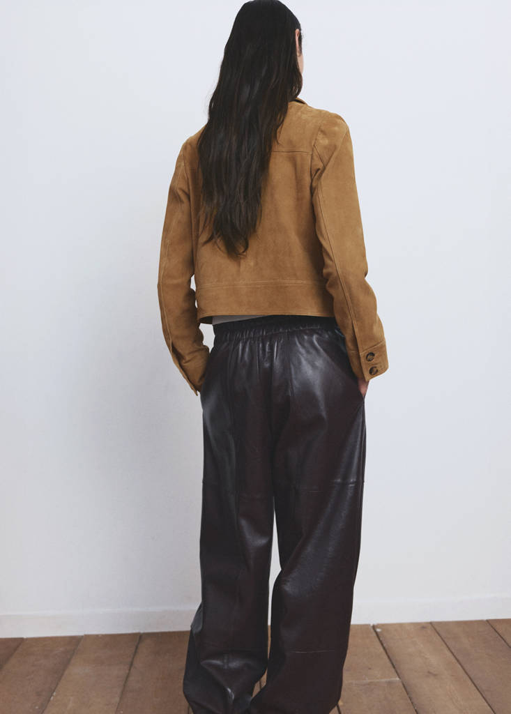 Suede jacket with buttons — Ochre