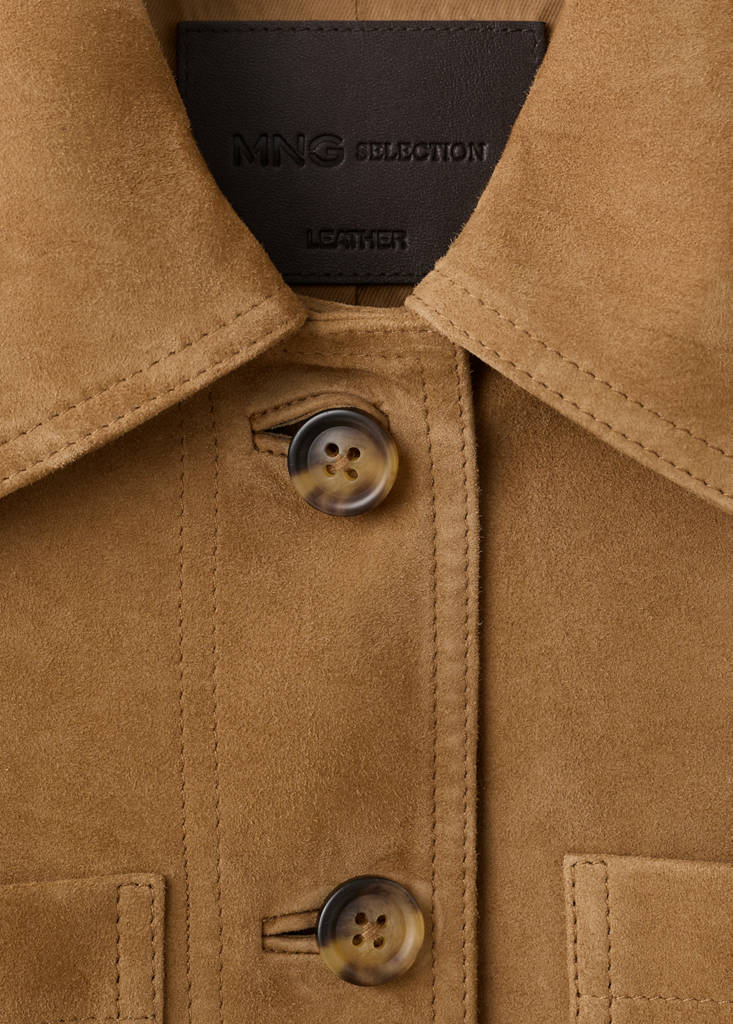 Suede jacket with buttons — Ochre