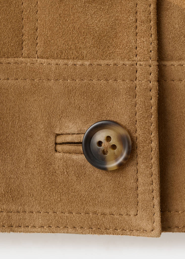 Suede jacket with buttons — Ochre