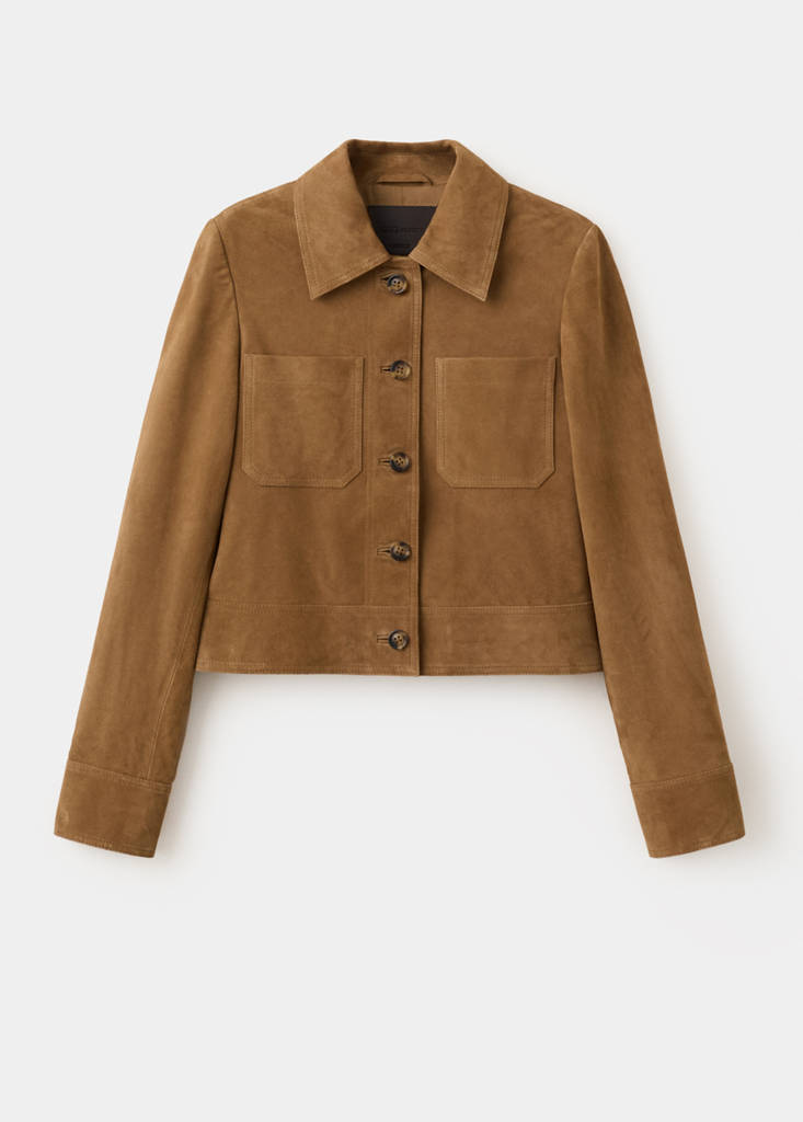Suede jacket with buttons — Ochre