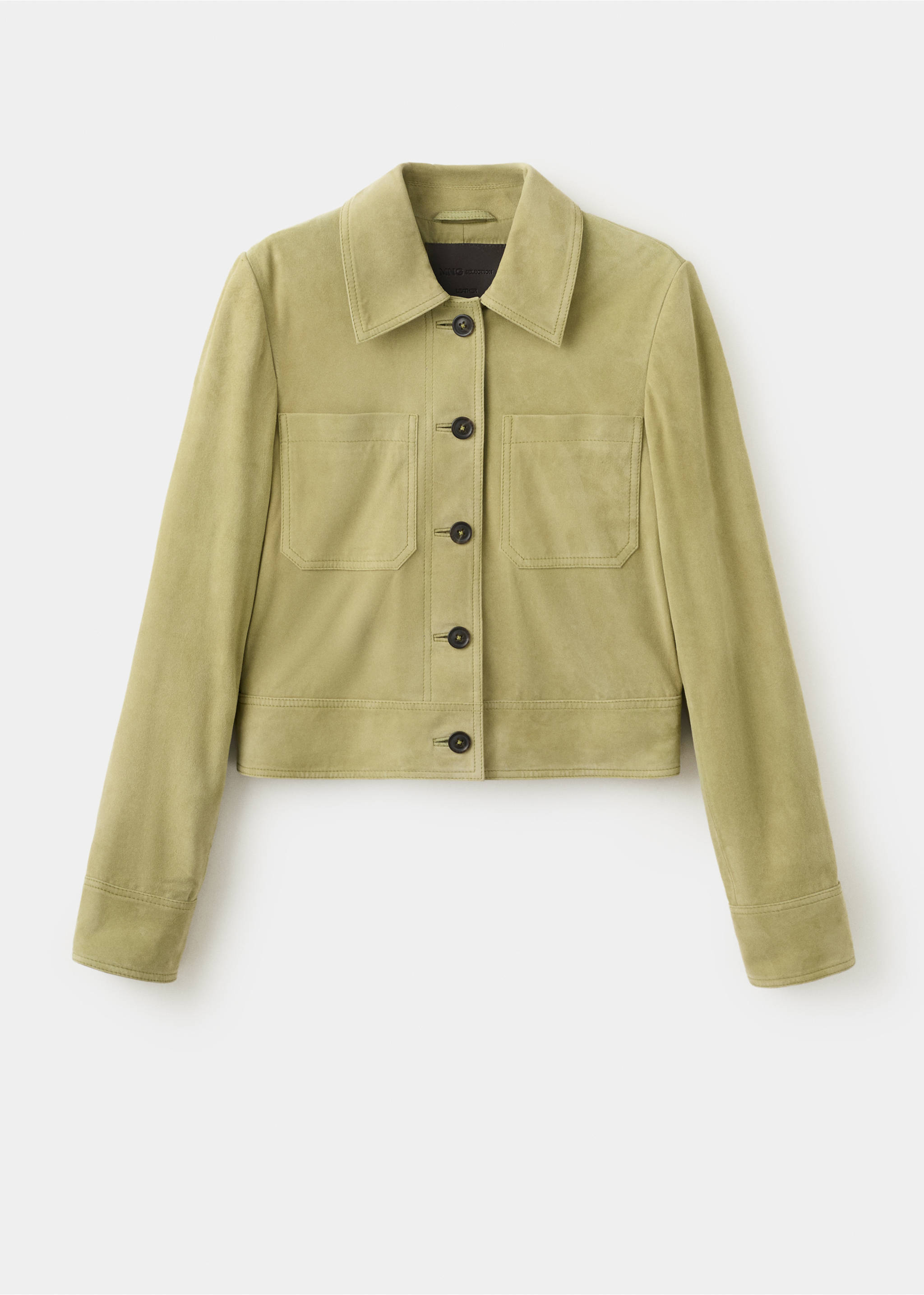 Veste daim boutons - Article sans modèle, Vert pastel. Ref: 27045813-00.