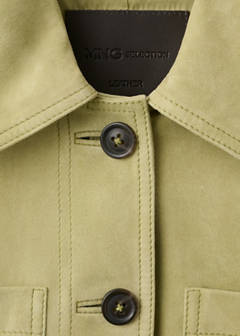 Suede jacket with buttons — Pastel Green 6