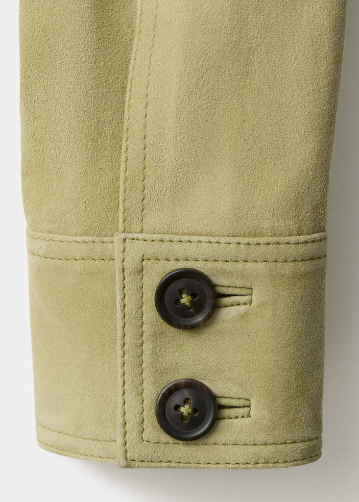 Suede jacket with buttons — Pastel Green