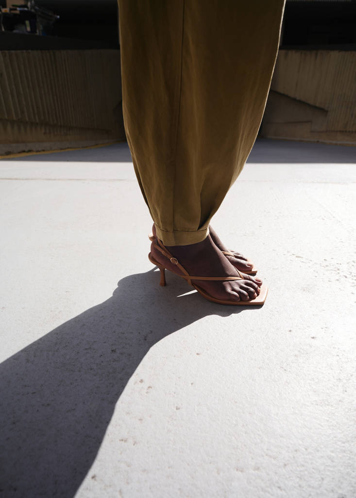 Strappy heeled sandals — Caramel
