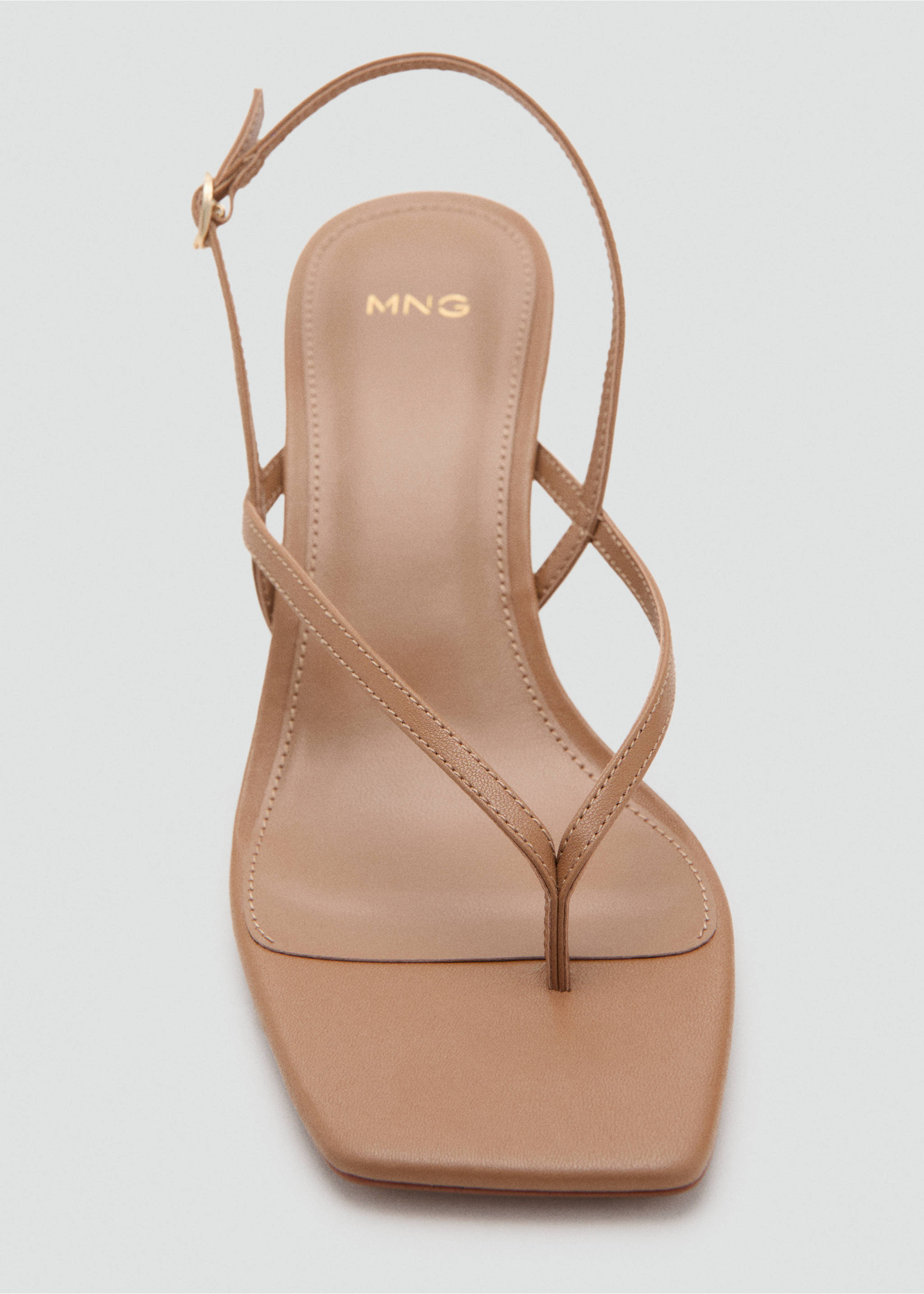 Strappy heeled sandals - Details of the article 2, Caramel. Ref: 27045816-00.