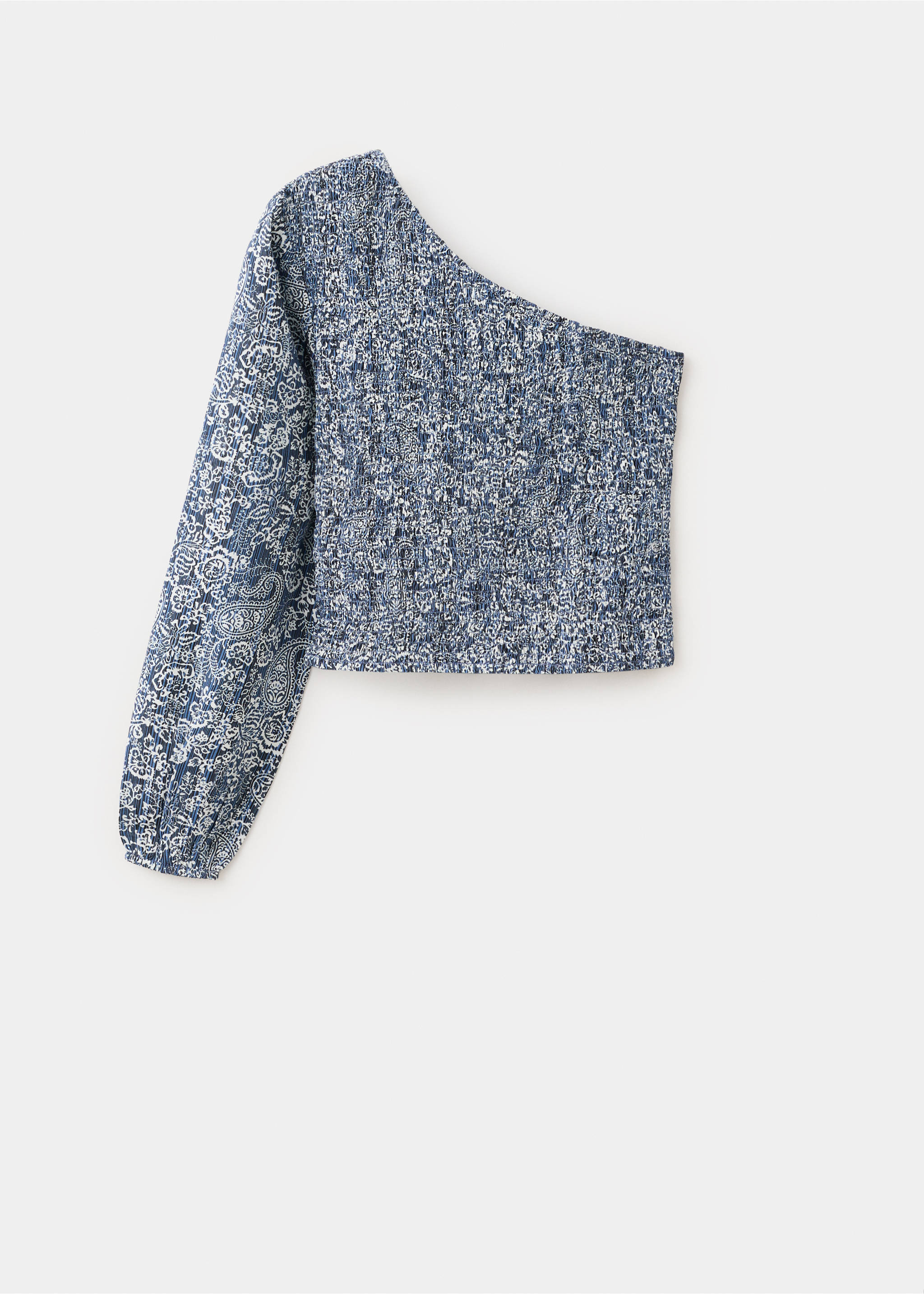 Top asymétrique imprimé - Article sans modèle, Bleu marine foncé. Ref: 27045817-00.