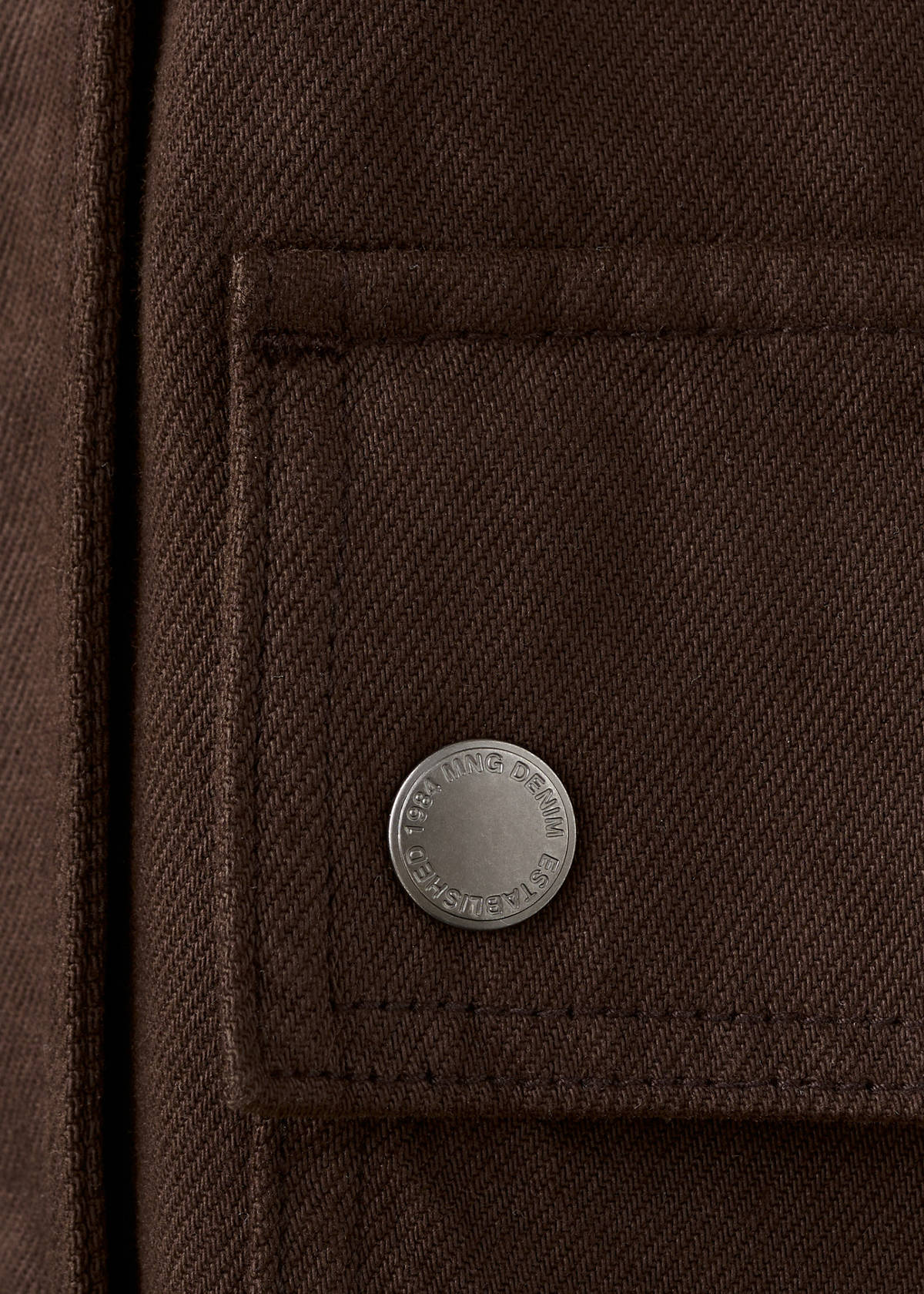 Denim parka with contrasting collar — Chocolate