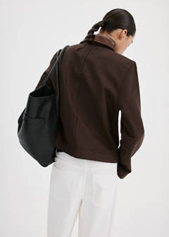 Denim parka with contrasting collar — Chocolate 10