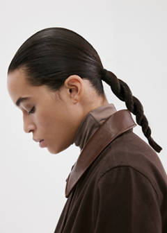 Denim parka with contrasting collar — Chocolate 11