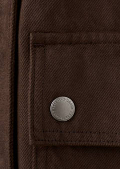 Denim parka with contrasting collar — Chocolate 14