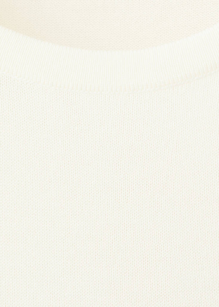 Short-sleeved knitted sweater — Ecru