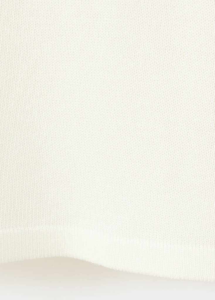 Short-sleeved knitted sweater — Ecru