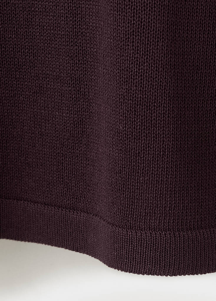 Short-sleeved knitted sweater — Wine