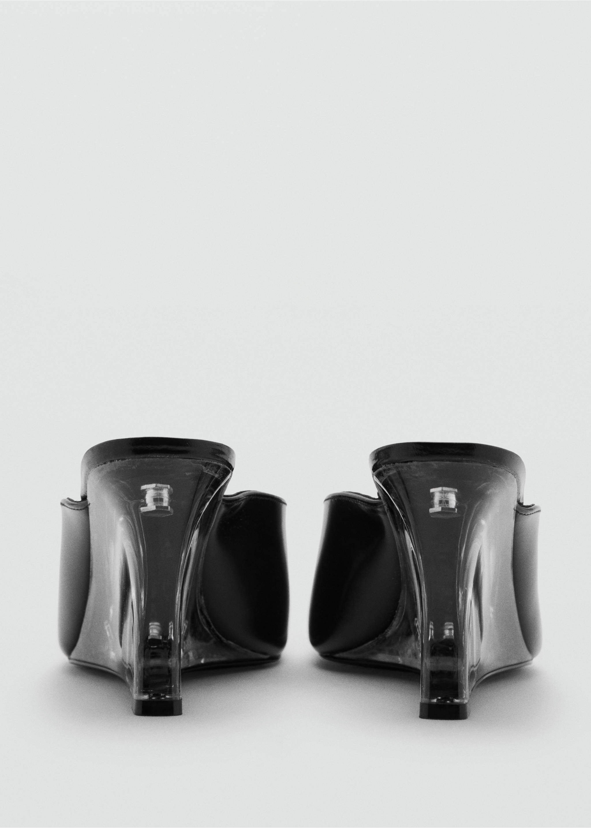 Leather wedge shoe, combined - Details of the article 3, Black. Ref: 27045821-00.