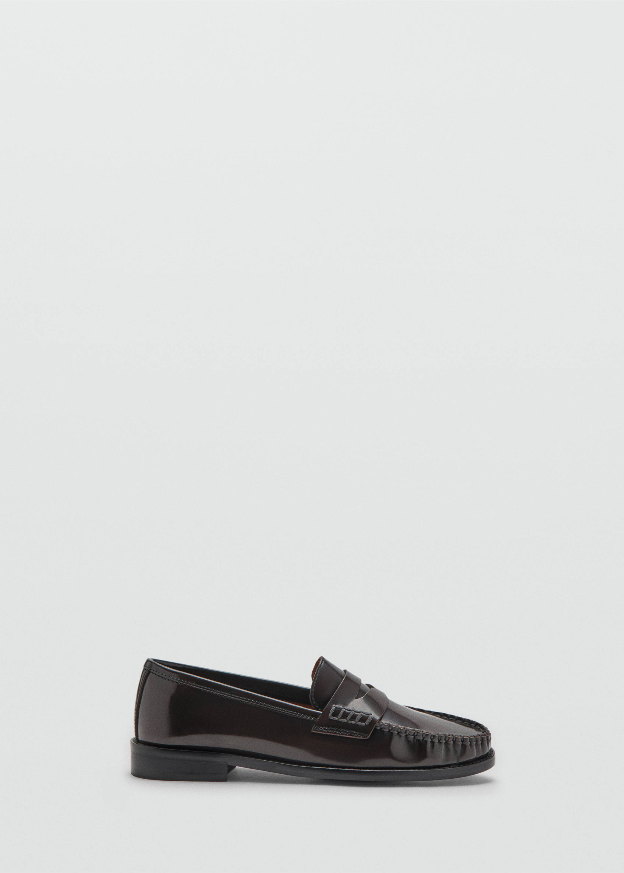 Gathered leather moccasin - Article without model, Chocolate. Ref: 27045822-00.