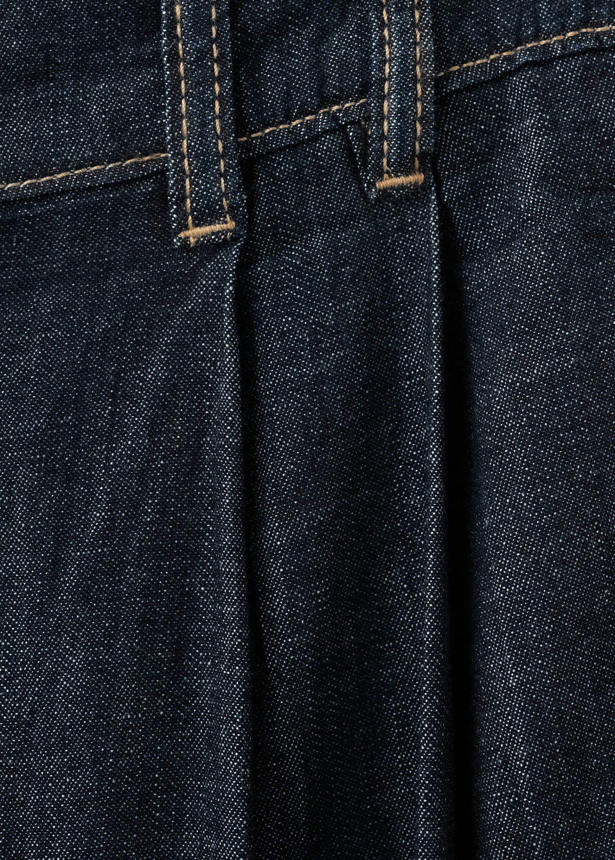 Wide leg denim trousers with belt loops — Open Blue
