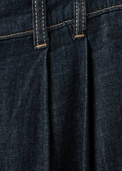 Wide leg denim trousers with belt loops — Open Blue 9