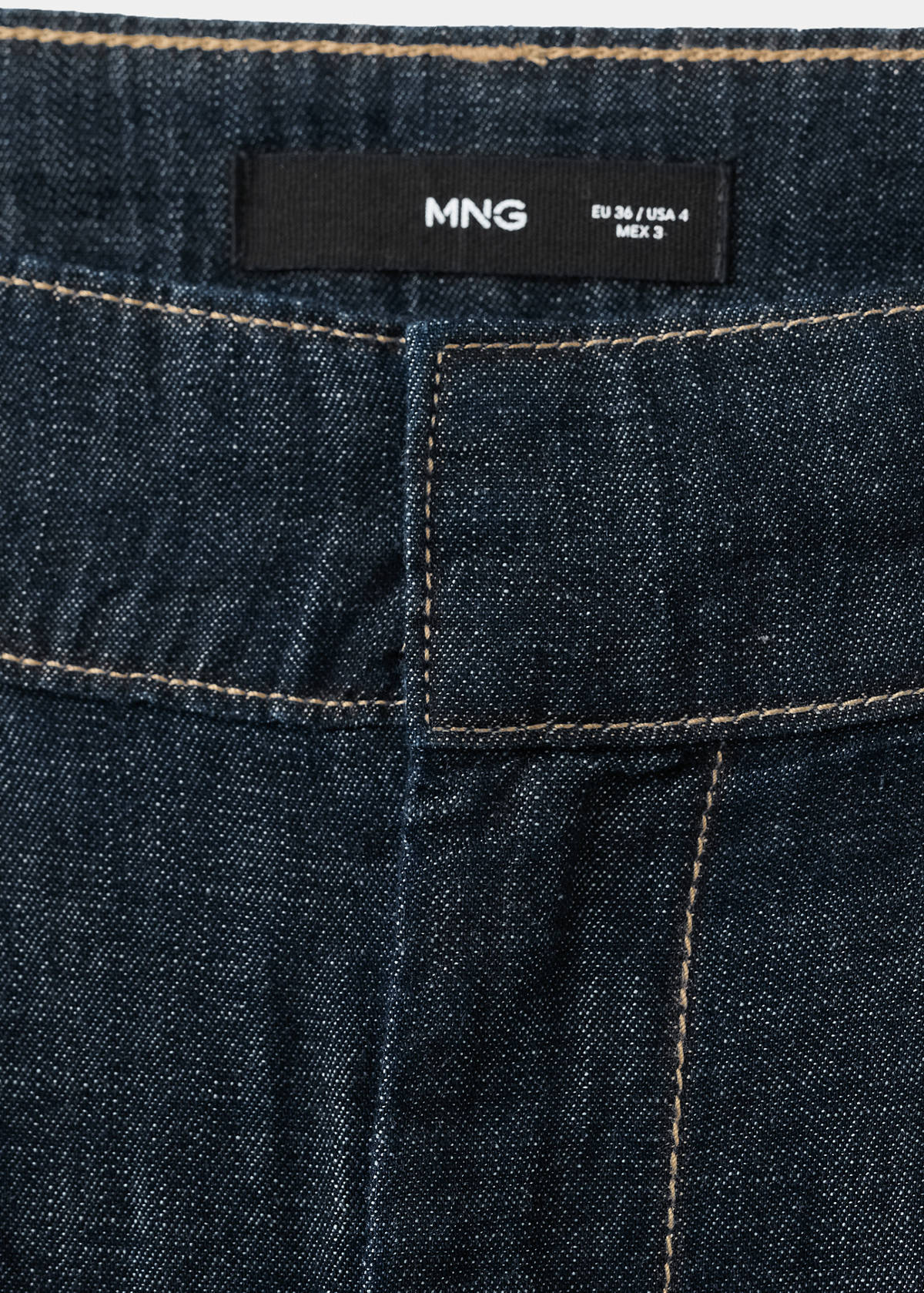 Wide leg denim trousers with belt loops — Open Blue