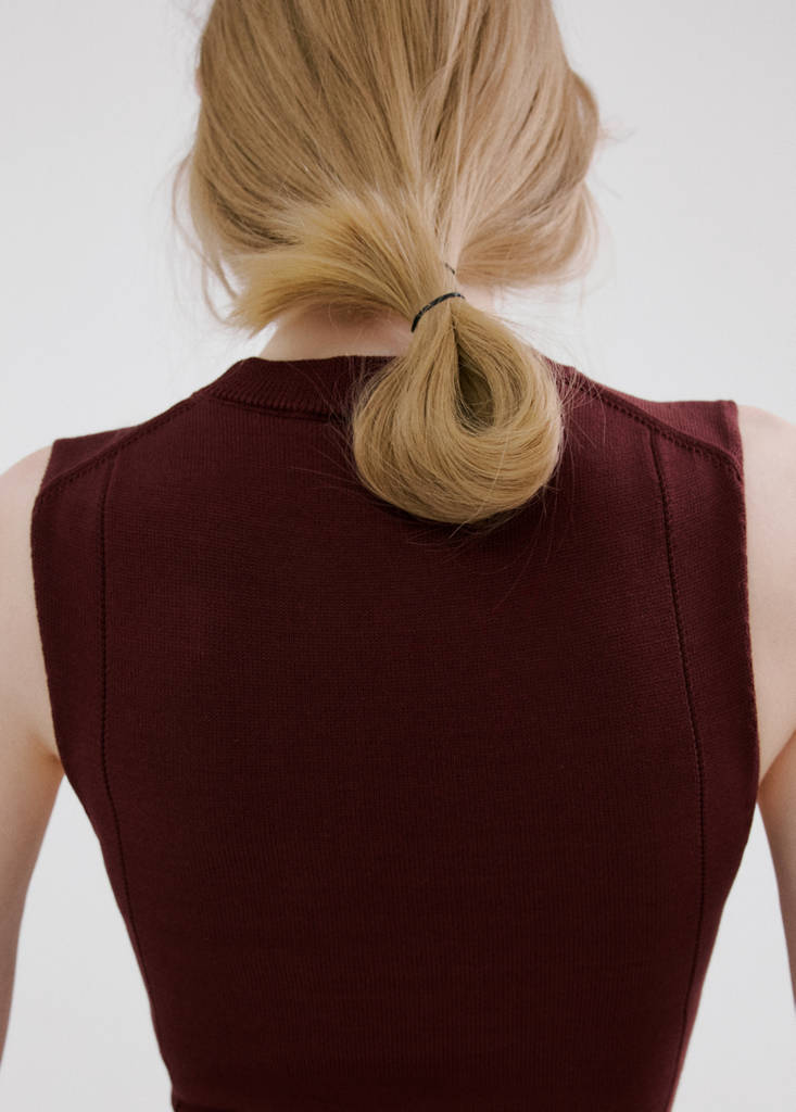 Knit midi dress — Wine