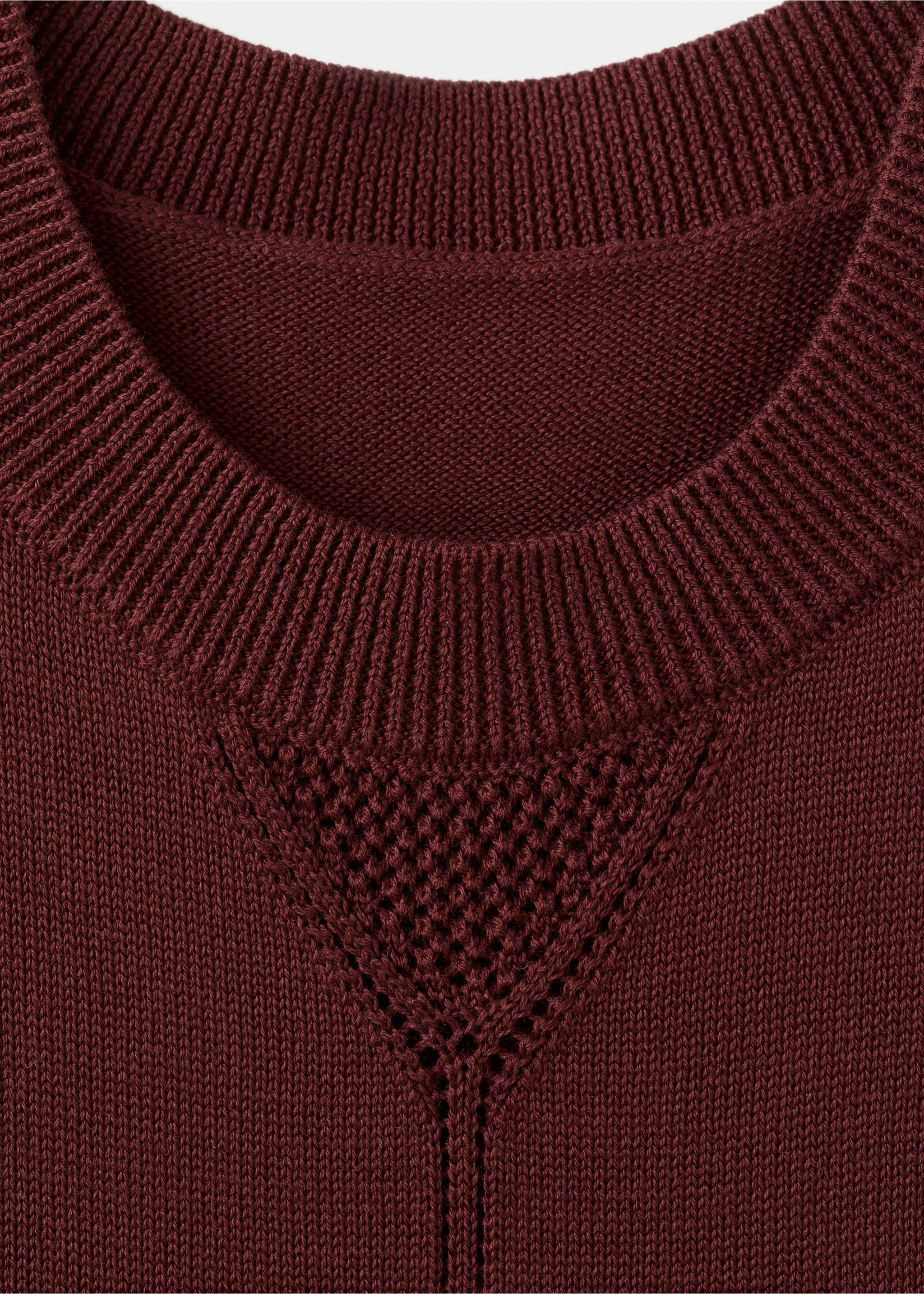 Knit midi dress - Details of the article 8, Wine. Ref: 27045824-00.