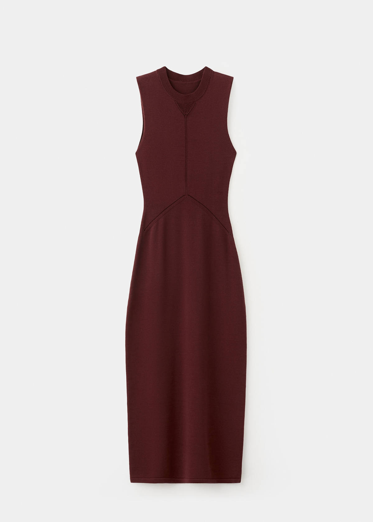 Knit midi dress — Wine