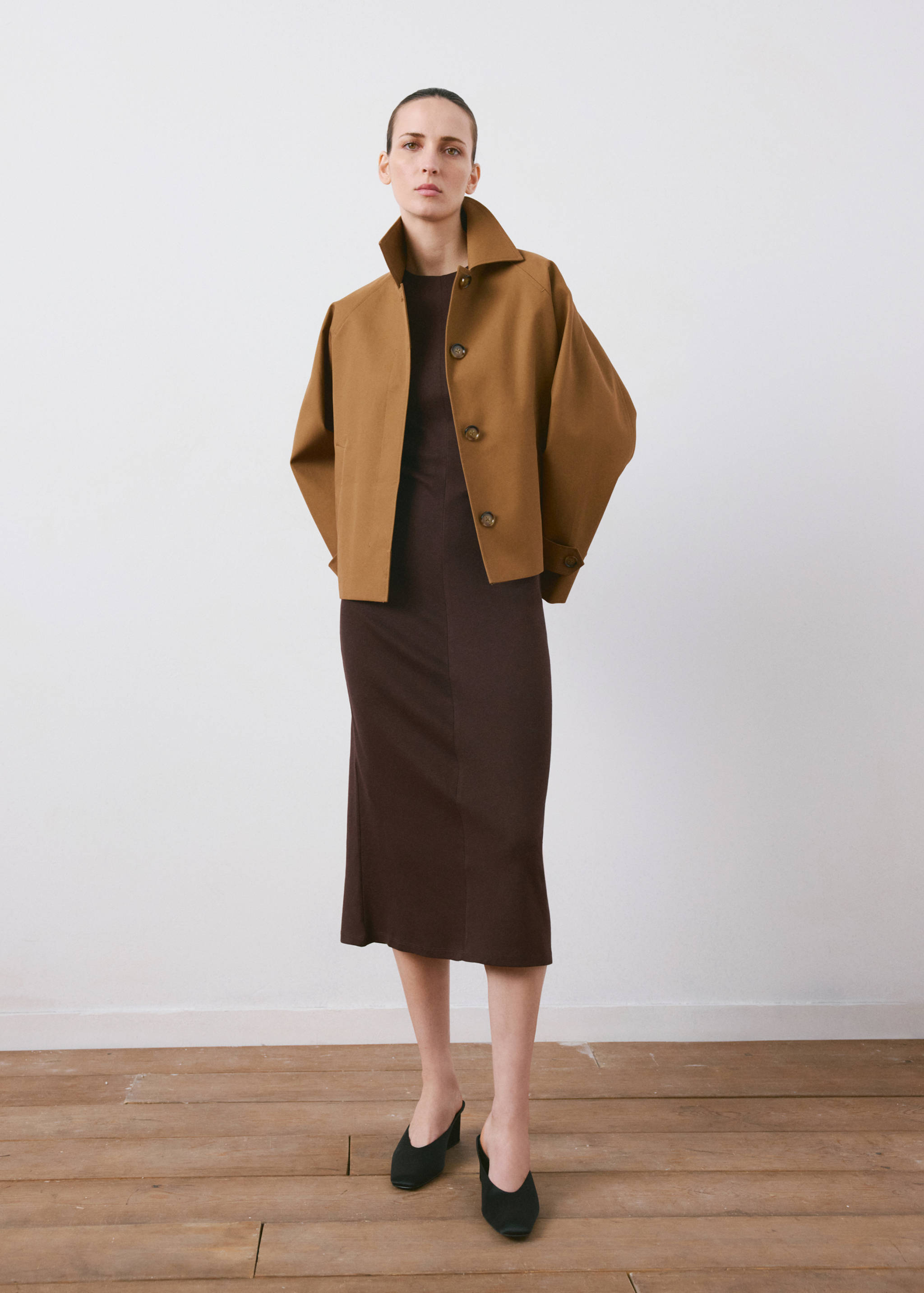 Midi-dress with draped detail - General plane