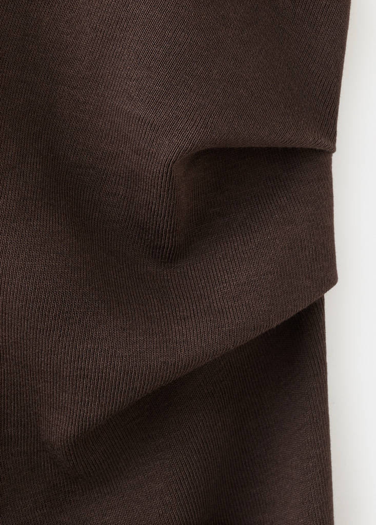 Midi-dress with draped detail — Brown