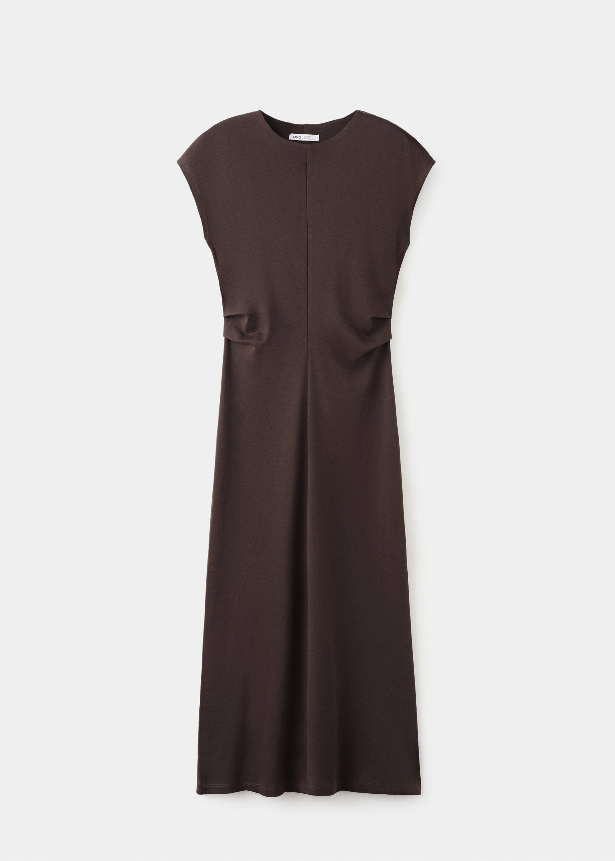 Robe midi détail drapé - Article sans modèle, Marron. Ref: 27045826-00.