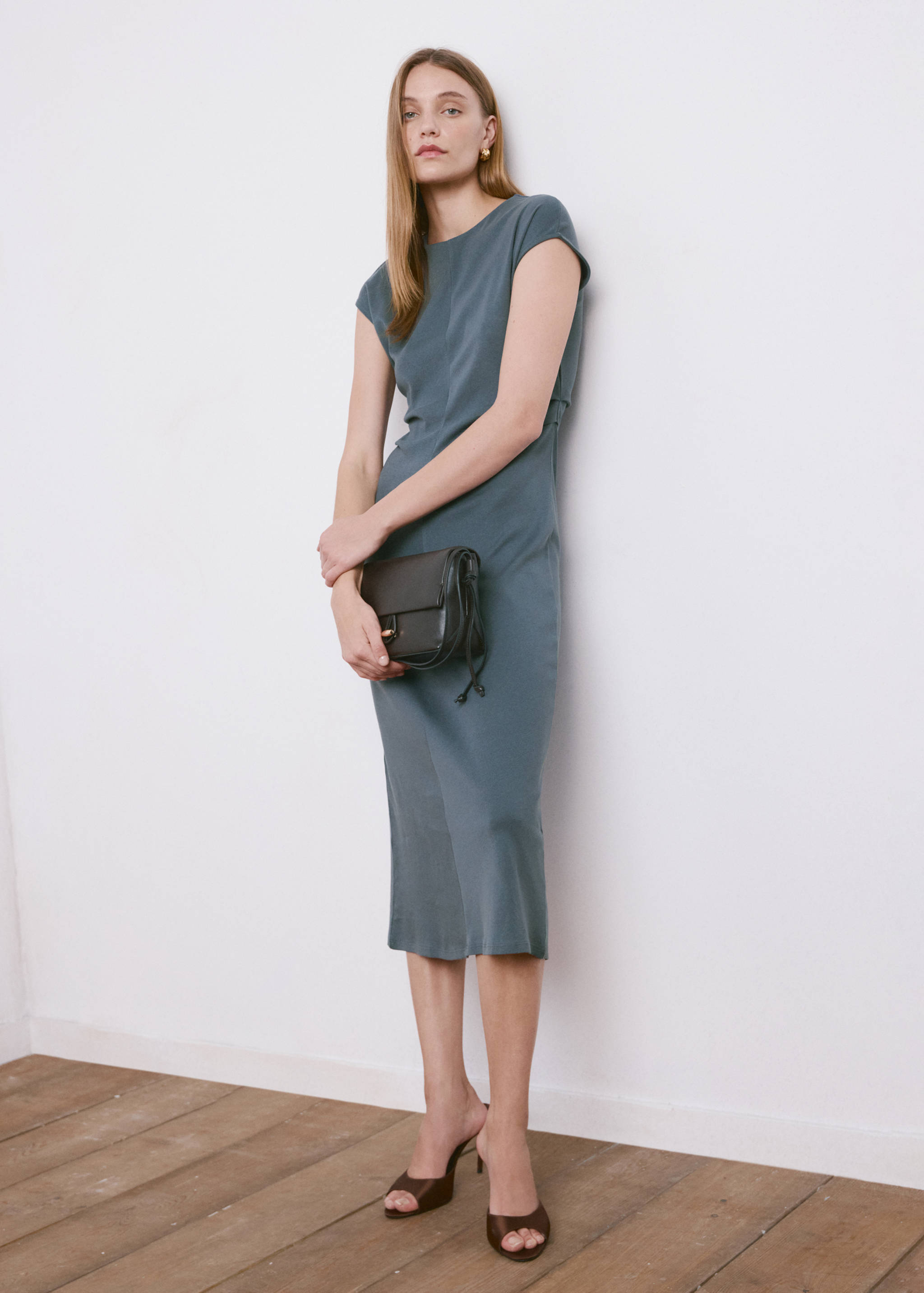 Midi-dress with draped detail - Details of the article 2