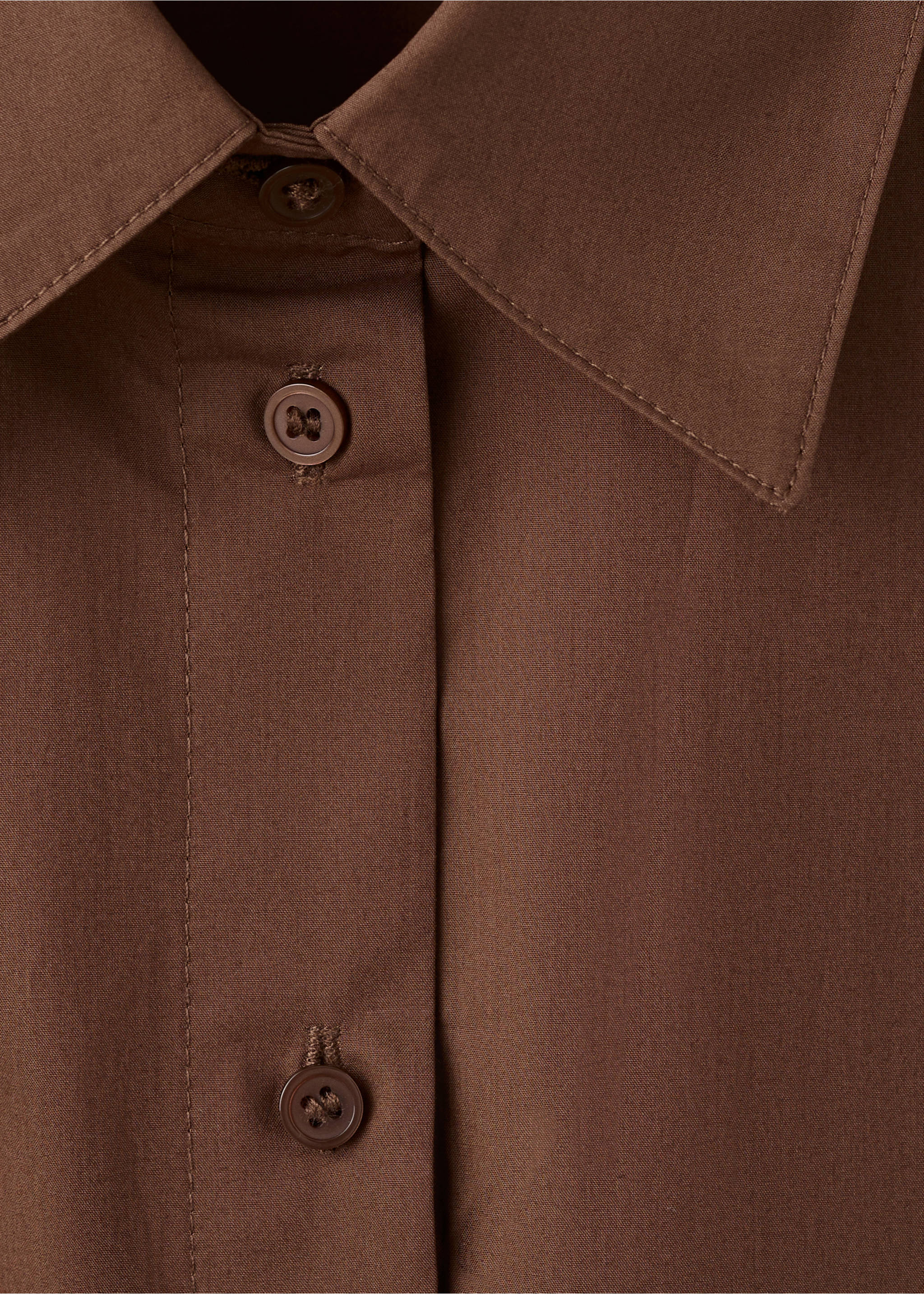 Striped cotton shirt - Details of the article 8, Brown. Ref: 27045829-00.