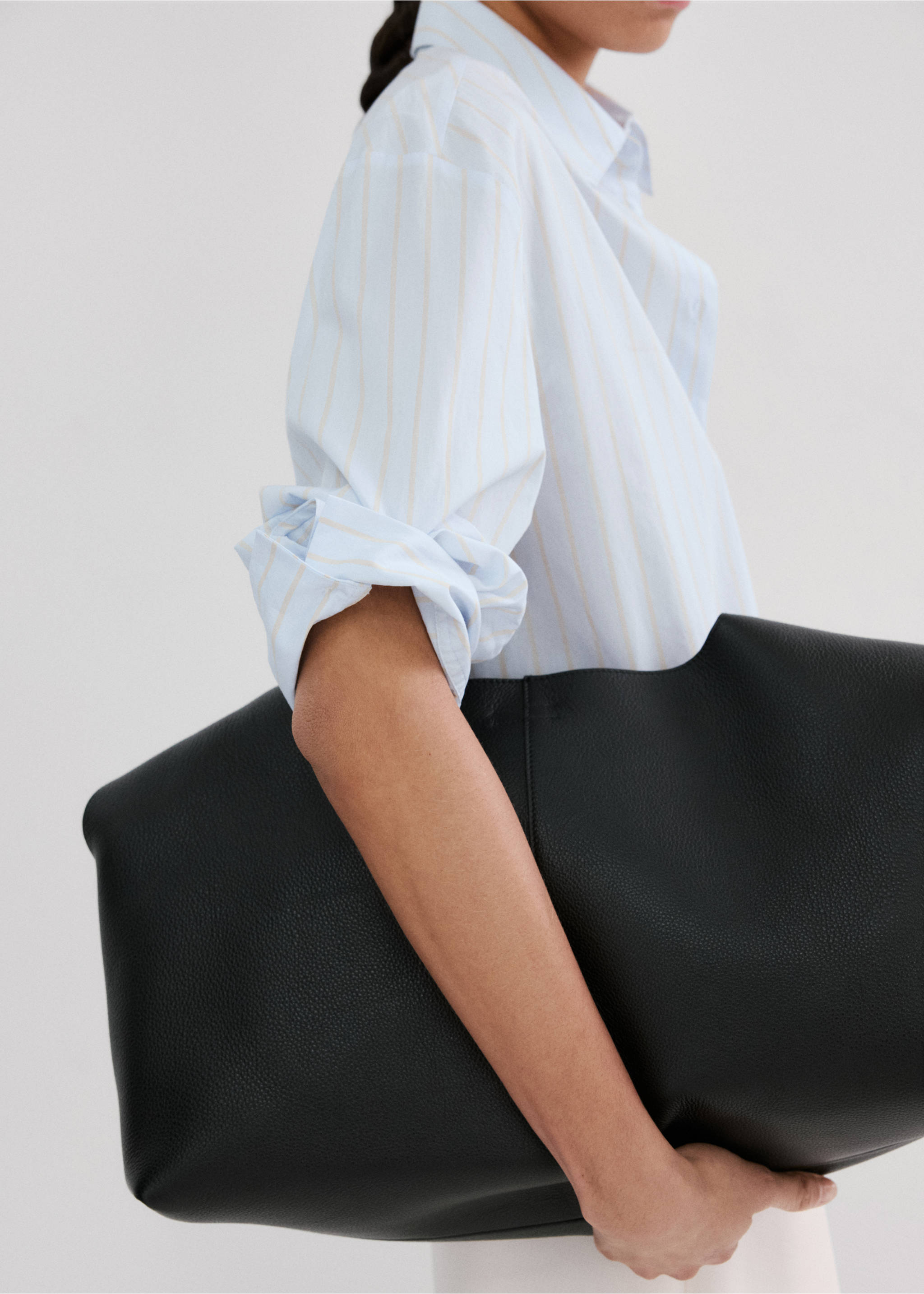 Striped cotton shirt - Details of the article 6, Sky Blue. Ref: 27045829-00.