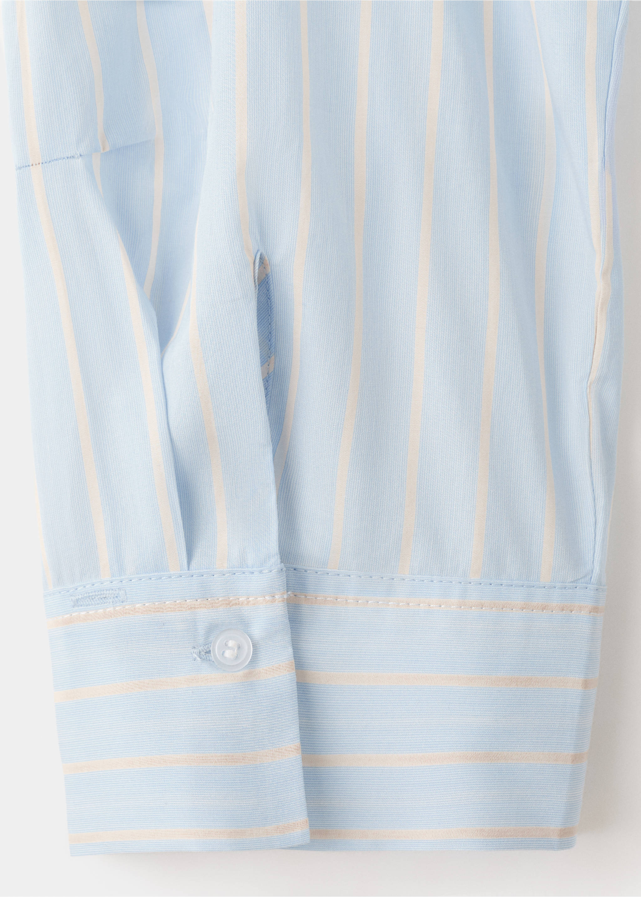 Striped cotton shirt - Details of the article 0, Sky Blue. Ref: 27045829-00.