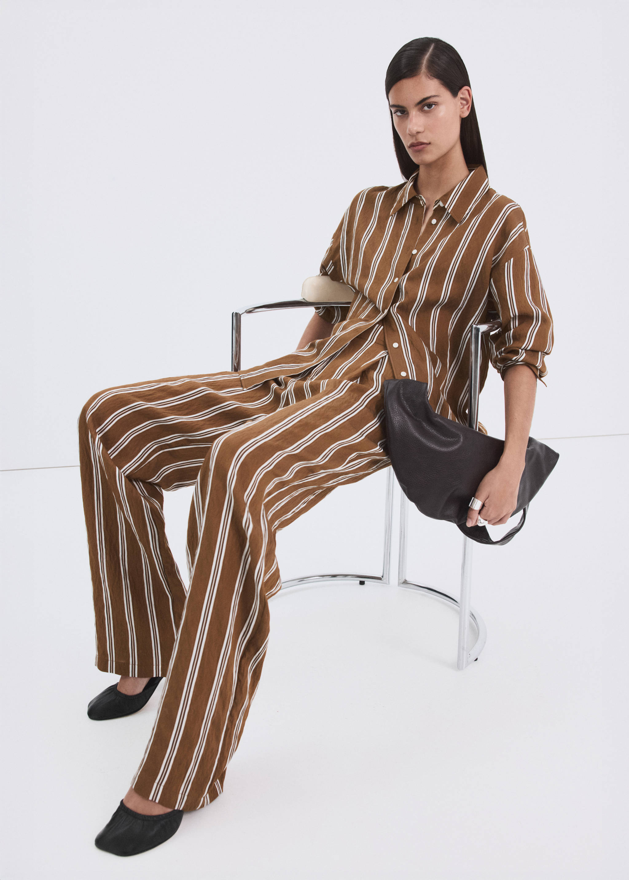 بنطلون مخطط بطيات - تفاصيل المنتج 2