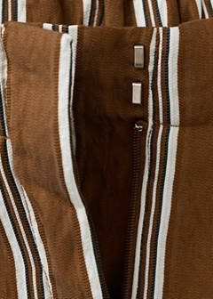 Pleated striped trousers — Brown 7