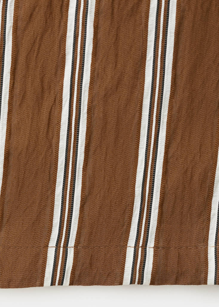 Pleated striped trousers — Brown