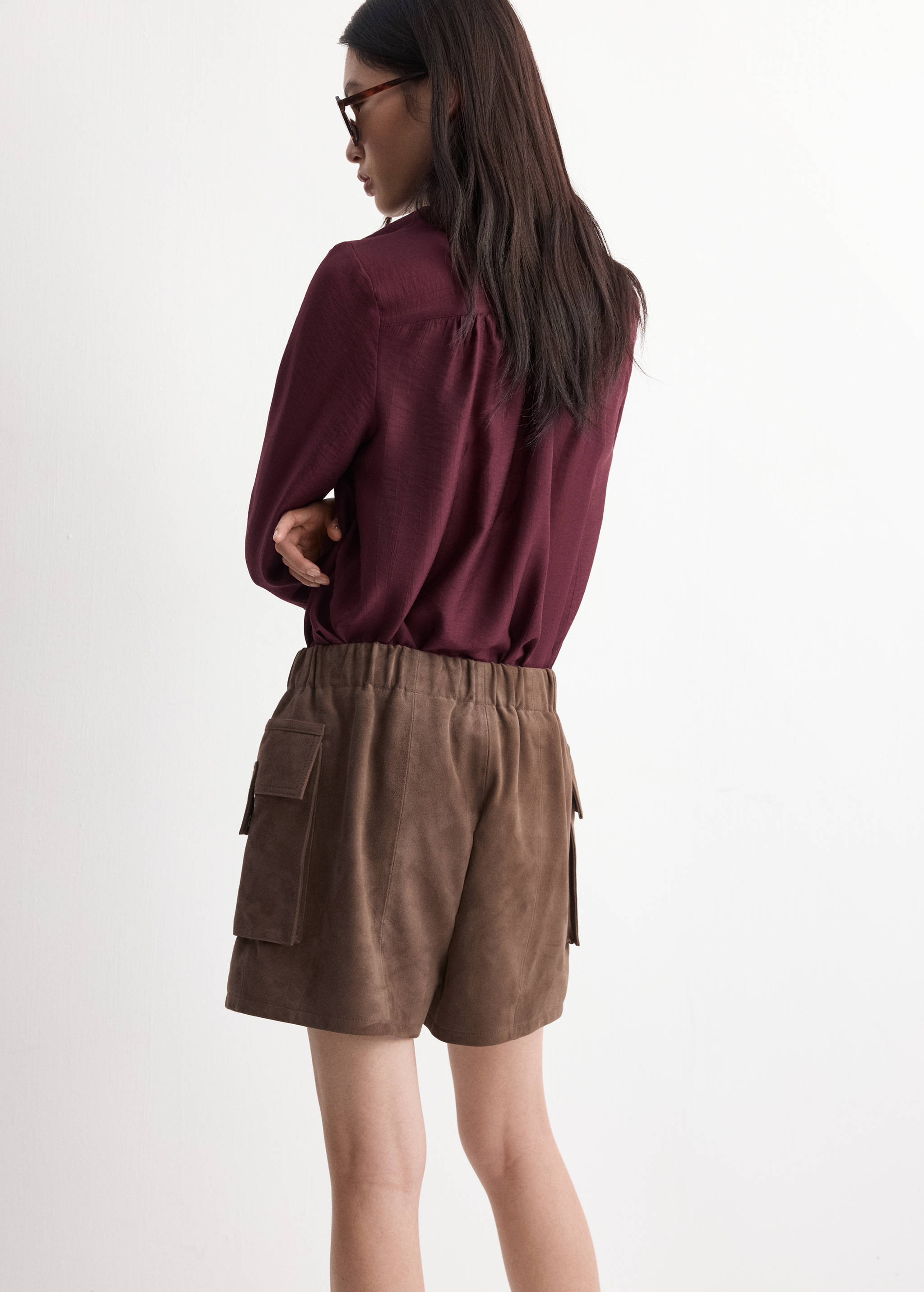 Blusa manga larga cuello fular - Reverso del artículo