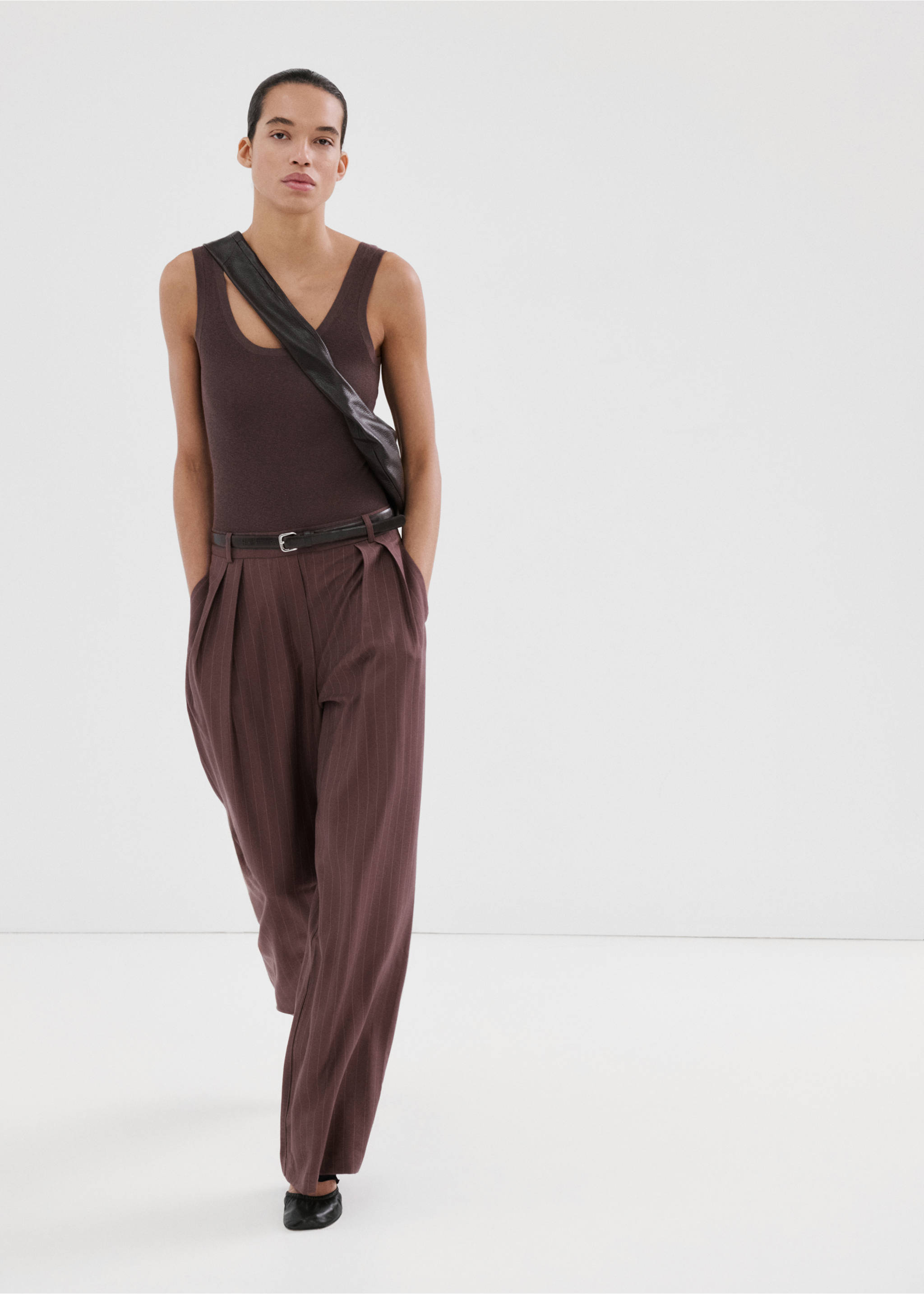Pinstripe jumpsuit combination - General plane, Light/Pastel Brown. Ref: 27045832-00.